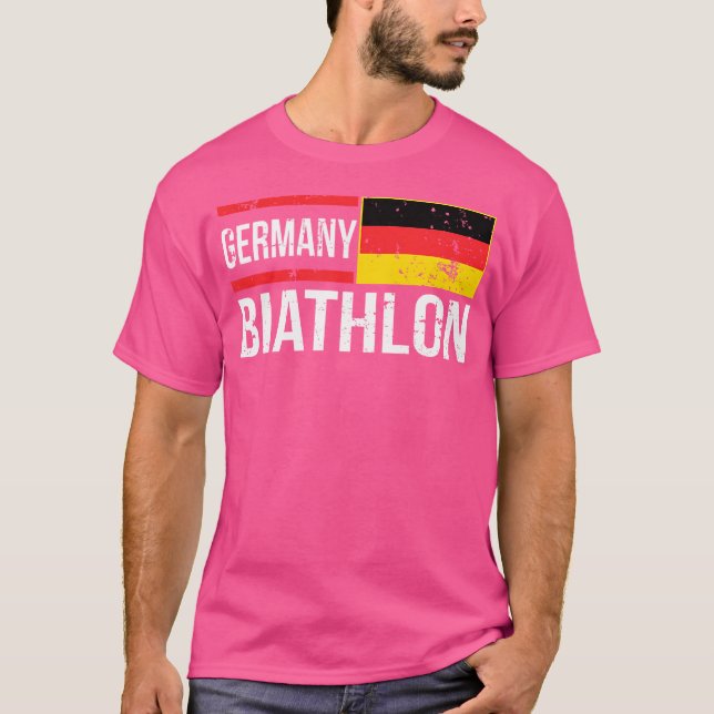 Germany Biathlon Target Skiing Shooting Sport Biat T-Shirt (Front)