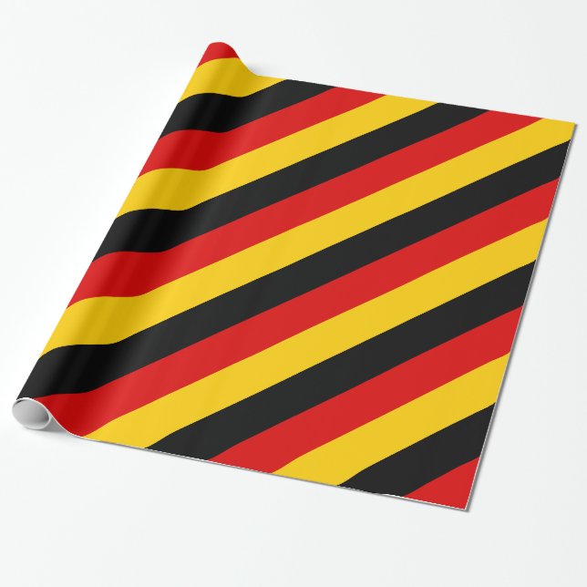 Germany: black red yellow gold stripes wrapping paper (Unrolled)