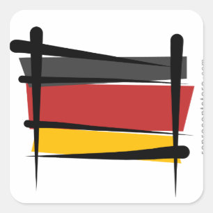 Germany Brush Flag Square Sticker
