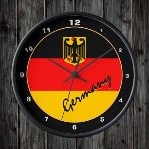 Germany Clock, Modern home design, German Flag Round Clock