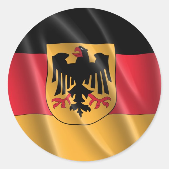 GERMANY COAT OF ARMS CLASSIC ROUND STICKER (Front)