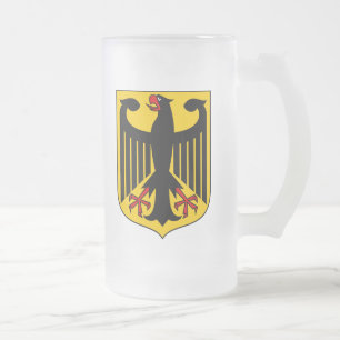 Germany Coat Of Arms Frosted Glass Beer Mug