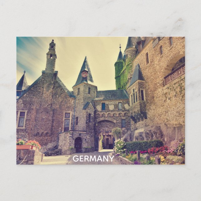 Germany Cochem Castle Travel Photo Postcard (Front)