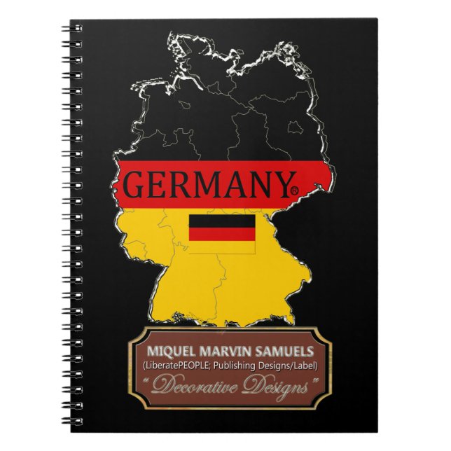 Germany country outline Flag Colour Modern Noteboo Notebook (Front)