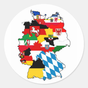 germany country political flag map region province classic round sticker