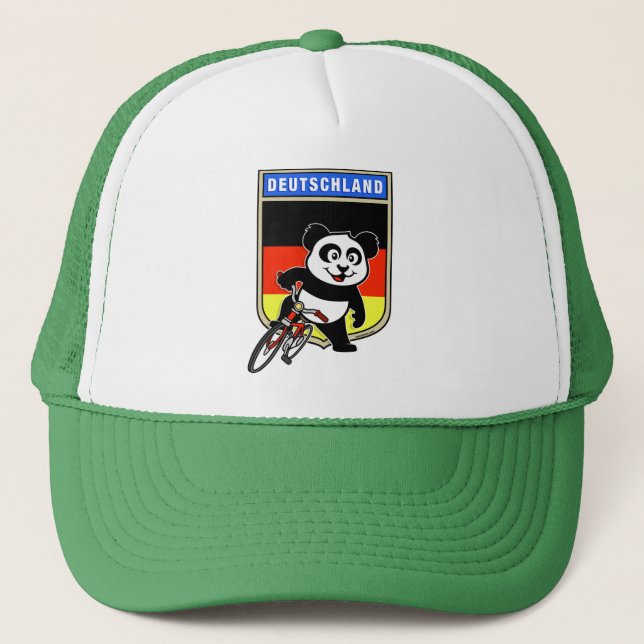 Germany Cycling Panda Trucker Hat (Front)