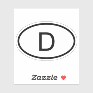 Germany D Country Code Oval Sticker 