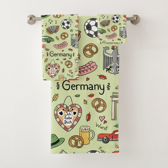 Germany Doodles Bath Towel Set (Insitu)