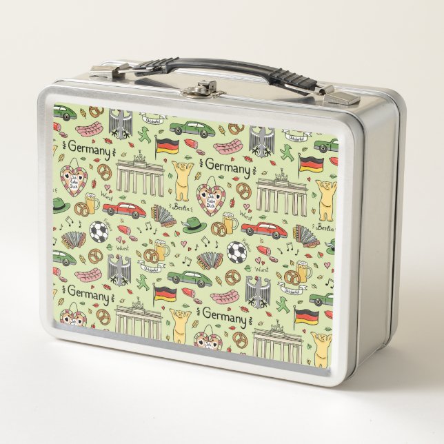 Germany Doodles Metal Lunch Box (Front)