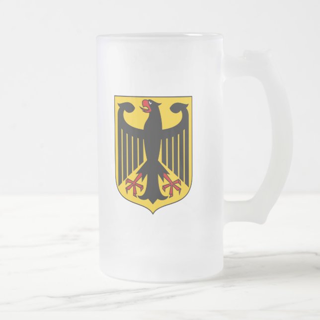 germany emblem frosted glass beer mug (Right)