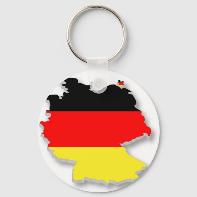 Germany Fla in the Shape of Germany Key Ring (Front)