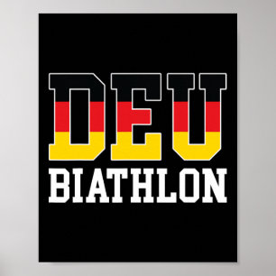 Germany Flag Biathlonist - German Deu Biathlon Poster