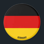 Germany Flag Charming Patriotic Magnet<br><div class="desc">Germany Flag Charming Patriotic Magnet with the Germany flag displayed all over the magnet. Country name is subtly integrated in the design on the bottom. Text is fully customisable using "Customise it!" feature. This beautiful Germany Magnet is the stylish gift for any occasion. © 2022 CountriesOfTheWorld</div>
