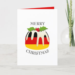 GERMANY FLAG   Christmas Pudding   Festive Holiday Card