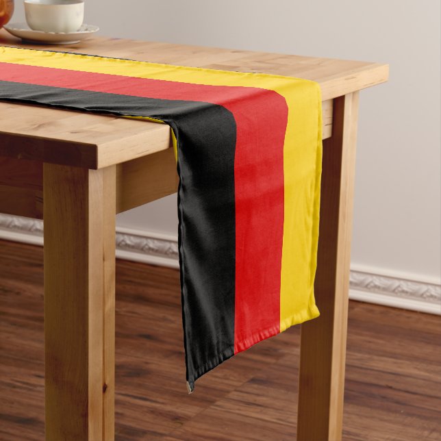 Germany Flag Colours Black Red Gold Deutsche Flagg Long Table Runner (In Situ)