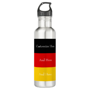 Germany Flag Colours Black Red Gold Personalised 710 Ml Water Bottle