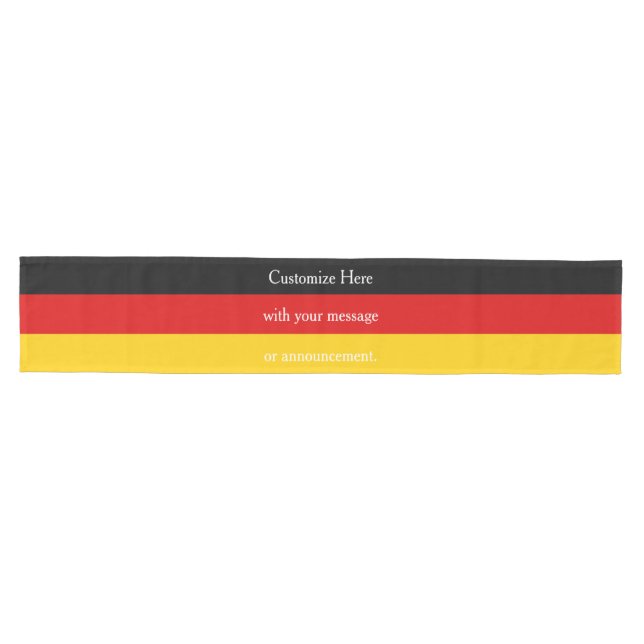 Germany Flag Colours Black Red Gold Personalised Medium Table Runner (Horizontal)