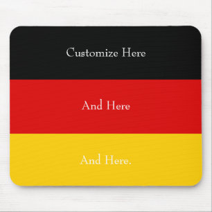 Germany Flag Colours Black Red Gold Personalised Mouse Mat
