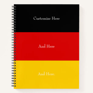 Germany Flag Colours Black Red Gold Personalised N Notebook