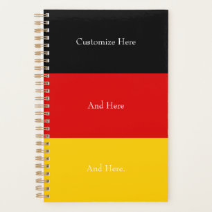 Germany Flag Colours Black Red Gold Personalised Planner