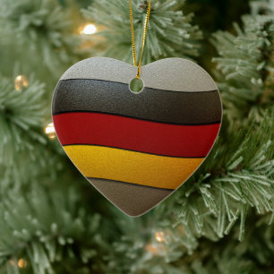 Germany Flag Colours-Chrome by Shirley Taylor Ceramic Tree Decoration