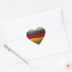 Germany Flag Colours-Chrome by Shirley Taylor Heart Sticker