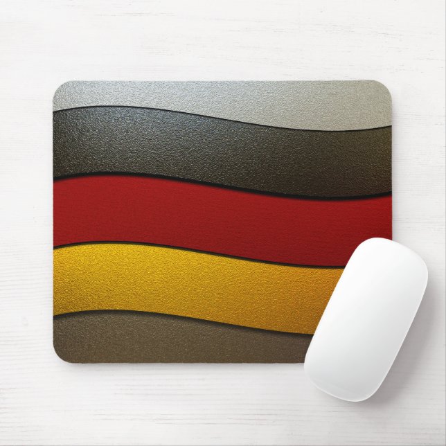 Germany Flag Colours-Chrome by Shirley Taylor Mouse Mat (With Mouse)