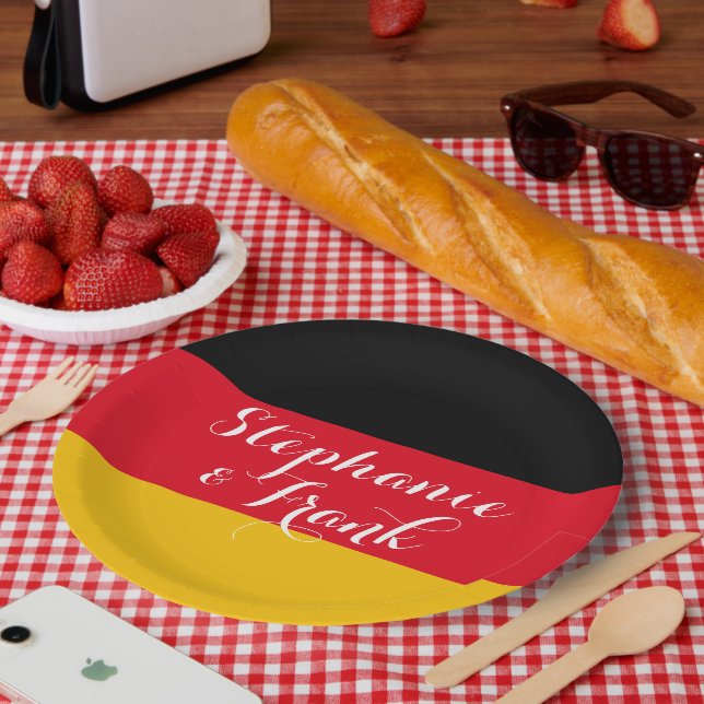 Germany Flag Colours Wedding Paper Plate (Picnic)