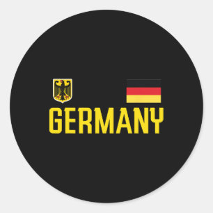 Germany Flag Deutschland Footbyll Soccer Fan Men W Classic Round Sticker