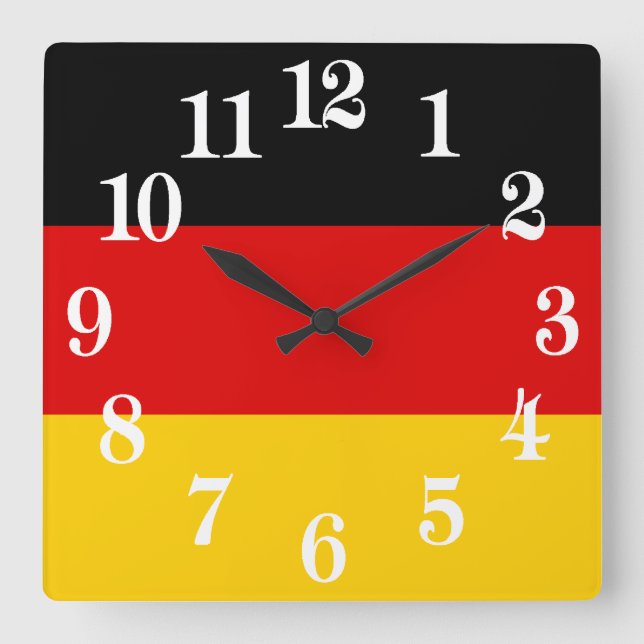Germany flag - Deutschland Square Wall Clock (Front)