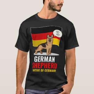 Germany Flag Dog German Shepherd Barking T-Shirt