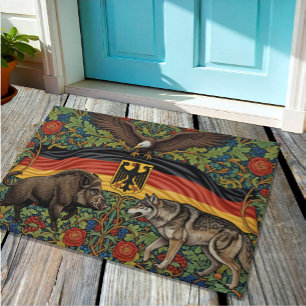 Germany, Flag, Eagle, Boar and Wolf Art Doormat