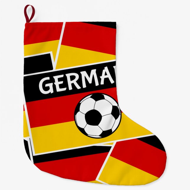 Germany Flag Football Large Christmas Stocking (Front)