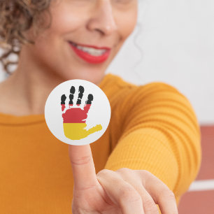 Germany Flag Handprint German Pride Classic Round Sticker