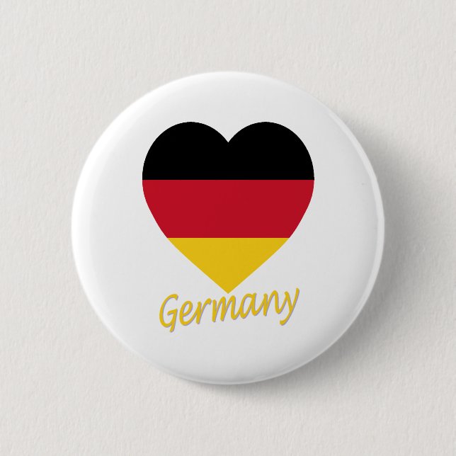 Germany Flag Heart 6 Cm Round Badge (Front)