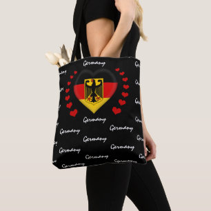 Germany Flag & Heart German Flag fashion /sport Tote Bag
