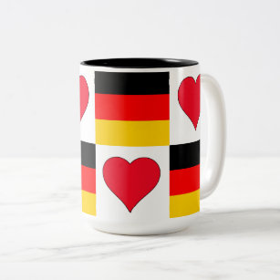 Germany Flag Heart Pattern Patriotic German Pride Two-Tone Coffee Mug