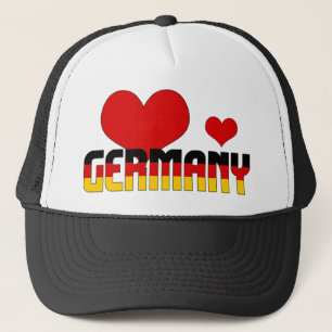 Germany Flag Heart Red Black Gold Patriotic Trucker Hat