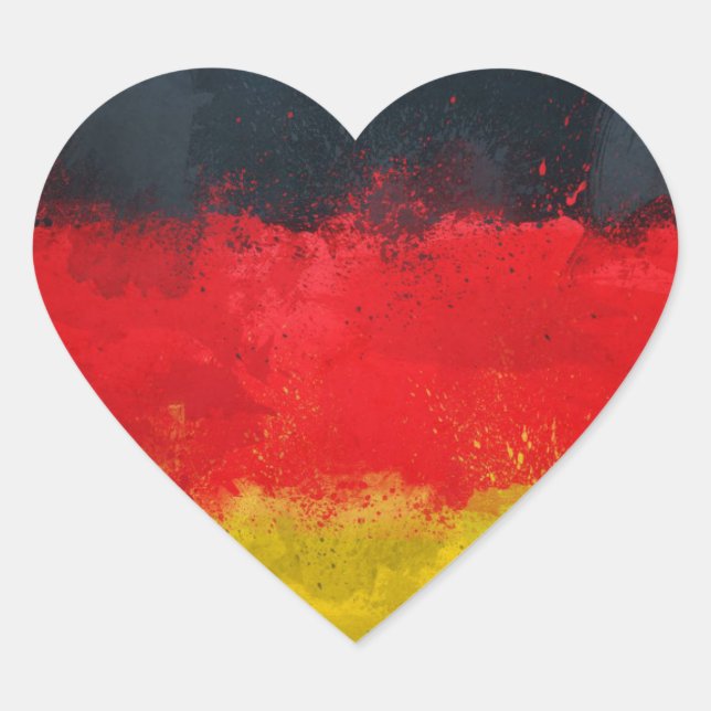 Germany Flag Heart Stickers, Glossy, Small, Heart Sticker (Front)