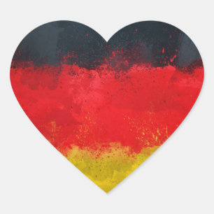Germany Flag Heart Stickers, Glossy, Small, Sticker