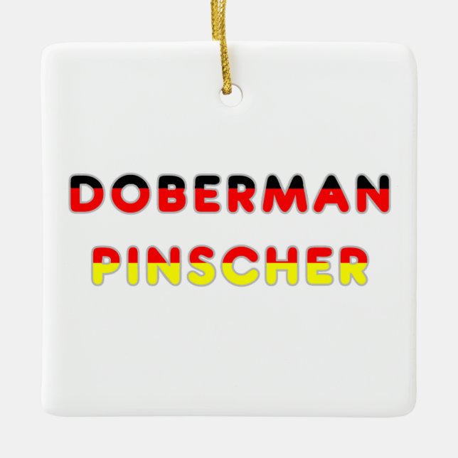 germany-flag in doberman pinscher name ceramic tree decoration (Front)