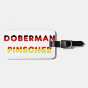 germany-flag in doberman pinscher name luggage tag