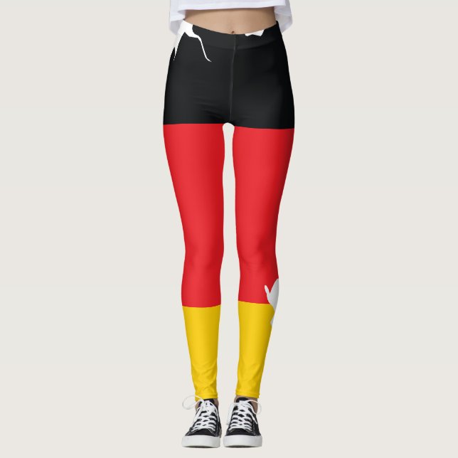 Germany Flag in Map Souvenir Design Leggings (Front)
