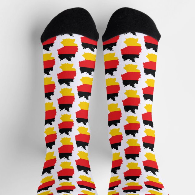 Germany Flag in Map Souvenir Design Socks (Top)