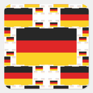 Germany Flag in Multiple Colourful Layers 2 Square Sticker