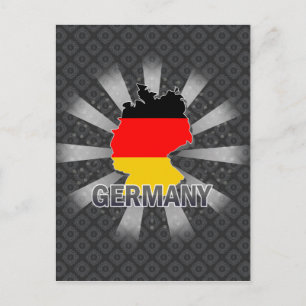Germany Flag Map 2.0 Postcard