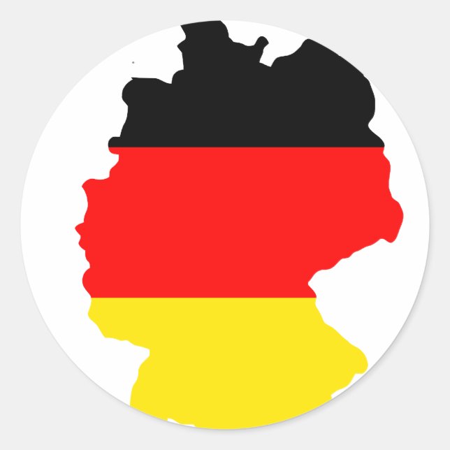 Germany flag map classic round sticker (Front)