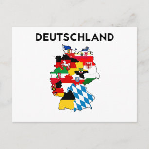 germany flag map postcard