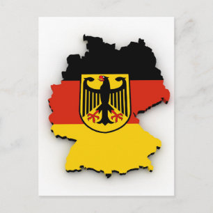 Germany Flag Map Postcard