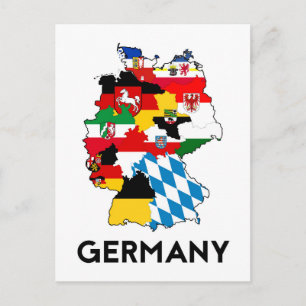 germany flag map postcard